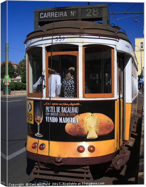 Lisbon Number 28 Tram Canvas Print by Carl Whitfield