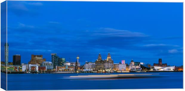 liverpool city light trails Canvas Print by Andrew George