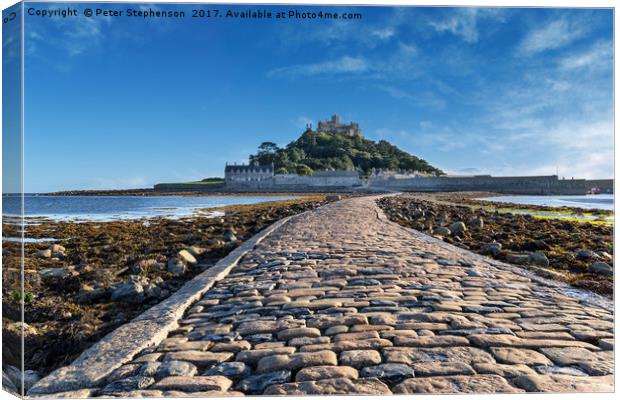 Causway to St Micheal's Mount  Canvas Print by Peter Stephenson