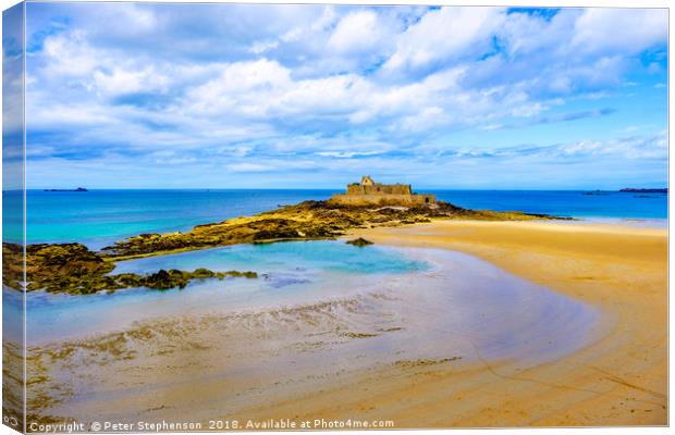 Fort National Saint Malo Brittany Canvas Print by Peter Stephenson