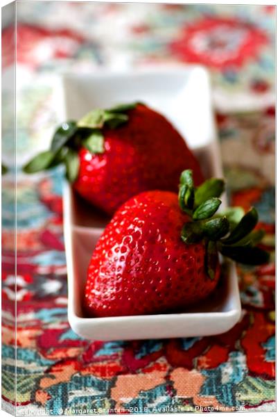 Strawberry duo  Canvas Print by Margaret Stanton