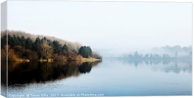 Mist over Thornton Reservoir Canvas Print by Trevor Ellis