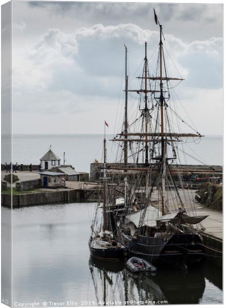Tall Ships in Charlestown Harbour Canvas Print by Trevor Ellis