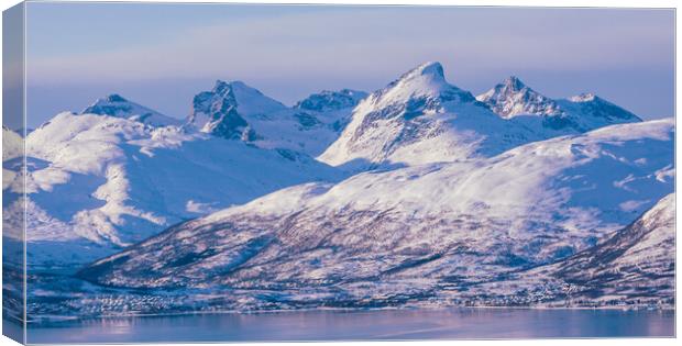 Norway Mountains near Tromso Canvas Print by John Frid