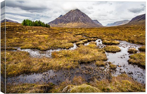 Buchaille Etive Mor from The Kings House Canvas Print by John Frid