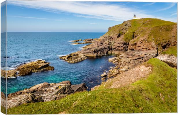 Stoer Lighthouse in the Scottish Highlands Canvas Print by John Frid