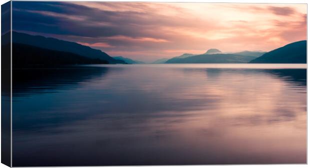 Loch Ness Sunset Canvas Print by John Frid