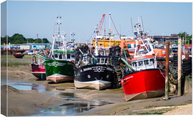 Fishing Boats at Leigh on Sea Canvas Print by John Frid