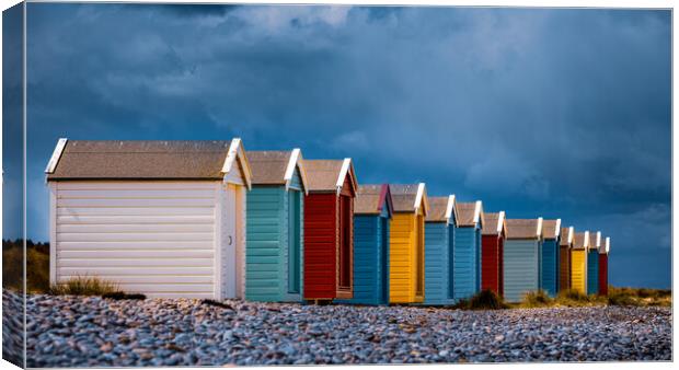 Findhorn Beach Huts Canvas Print by John Frid