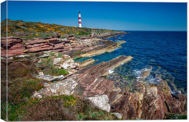 Tarbat Ness Lighthouse Canvas Print by John Frid