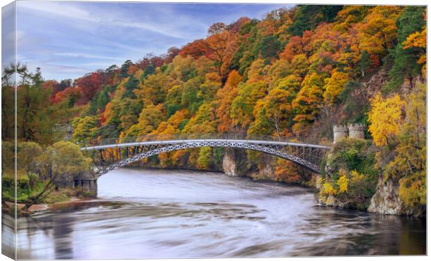 Craigellachie Bridge over the River Spey Canvas Print by John Frid