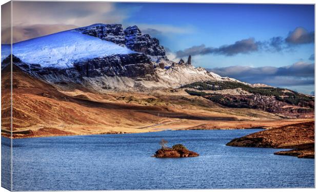 The Storr over Loch Fada on the Isle of Skye Canvas Print by John Frid