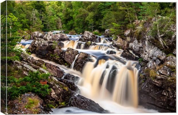 Rogie Falls Scotland Canvas Print by John Frid