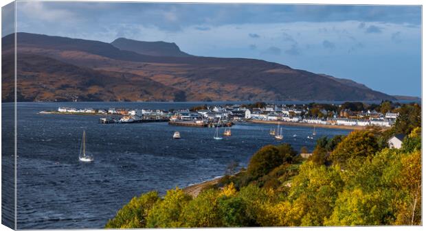 Ullapool Harbour panorama Canvas Print by John Frid