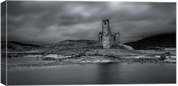 Ardvreck Castle and Loch Assynt Canvas Print by John Frid
