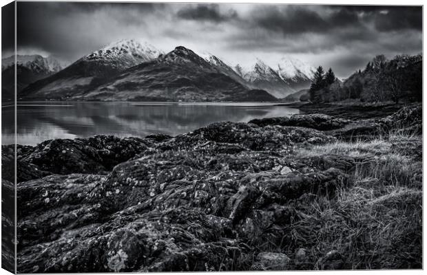 Loch Duich and the Five Sisters of Kintail Canvas Print by John Frid