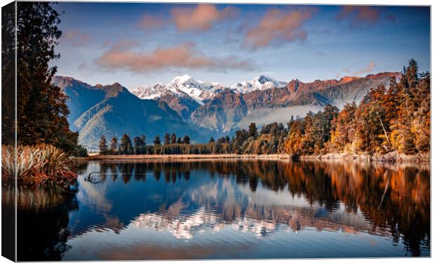 Lake Matheson New Zealand Canvas Print by John Frid