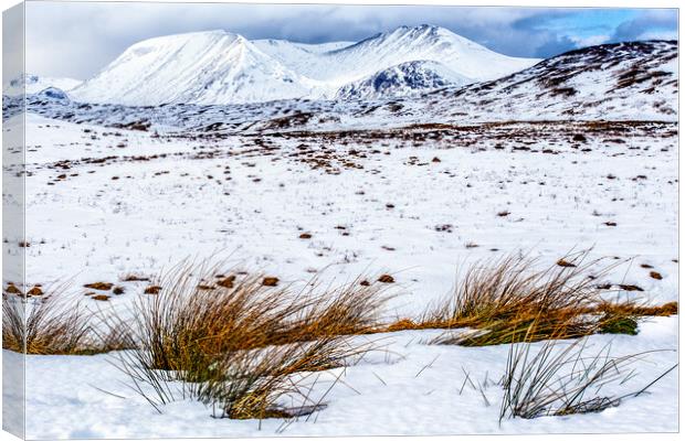 Glen Coe in Winter Canvas Print by John Frid