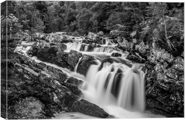Rogie Falls in the Scottish Highlands  Canvas Print by John Frid
