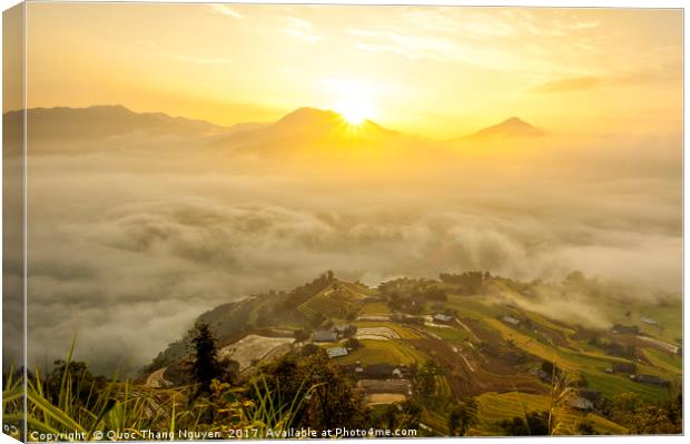 Dawn on Hoang Su Phi district, Ha Giang, Vietnam Canvas Print by Quoc Thang Nguyen