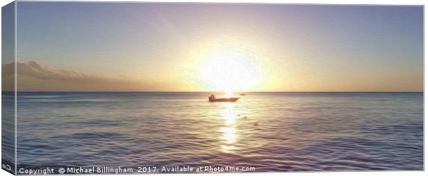 Barbados Sunset Oil Painting Canvas Print by Michael Billingham