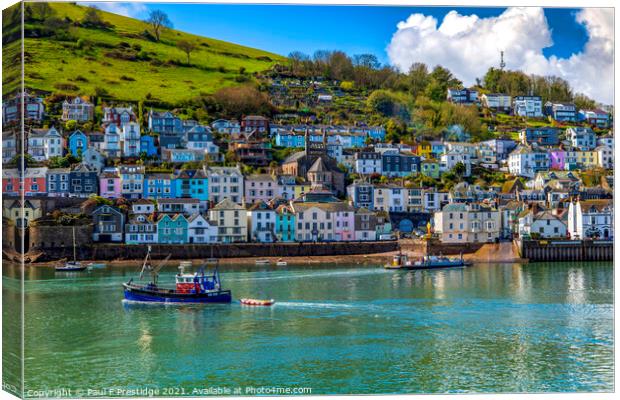 A Dartmouth Fishing Boat passing Bayards, Dartmout Canvas Print by Paul F Prestidge