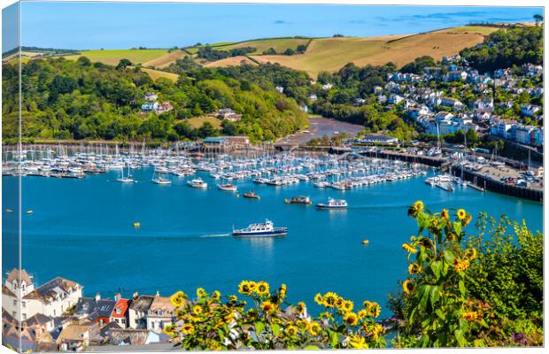 Kingswear and Darthaven Marina from Dartmouth Canvas Print by Paul F Prestidge