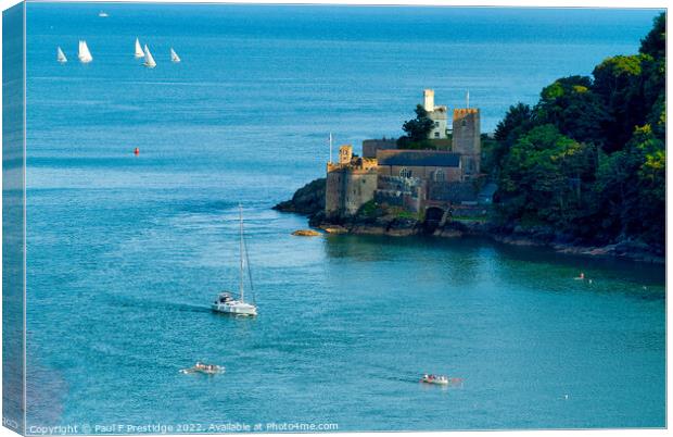 Majestic Fortification on the River Mouth Canvas Print by Paul F Prestidge