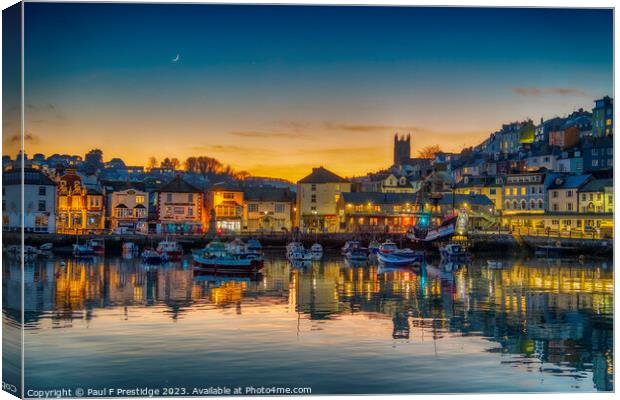 Winter Magic at Brixham Harbour Canvas Print by Paul F Prestidge