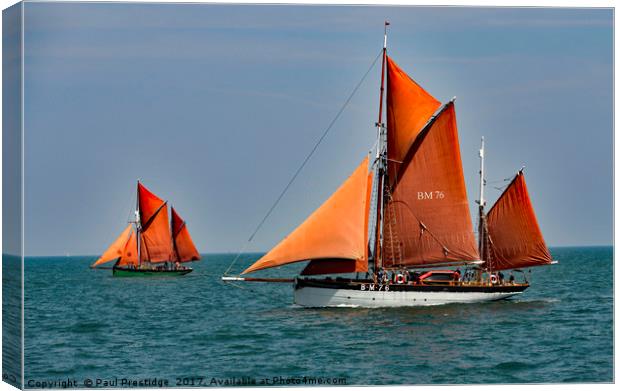 Brixham Sail Trawlers Vigilance and Provident Canvas Print by Paul F Prestidge