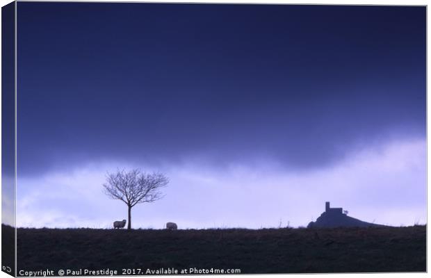 Stormy Sky at Brentor Canvas Print by Paul F Prestidge