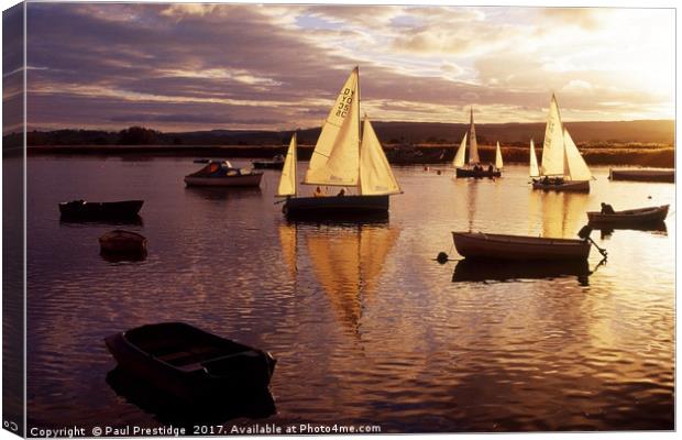 Evening Sail on the River Exe Canvas Print by Paul F Prestidge