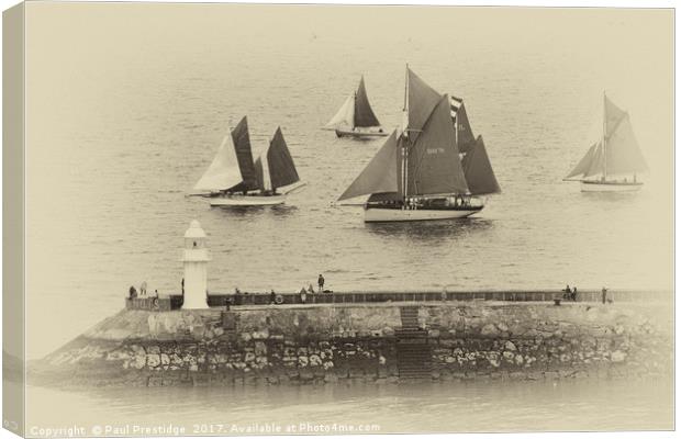 Sail Trawlers in Heritage Regatta Canvas Print by Paul F Prestidge