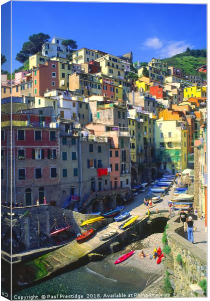 Riomaggiore, Italy Canvas Print by Paul F Prestidge