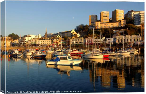 Torquay Harbour in Summer Canvas Print by Paul F Prestidge