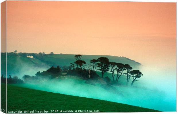 Early Morniing Mist at Mansands Canvas Print by Paul F Prestidge