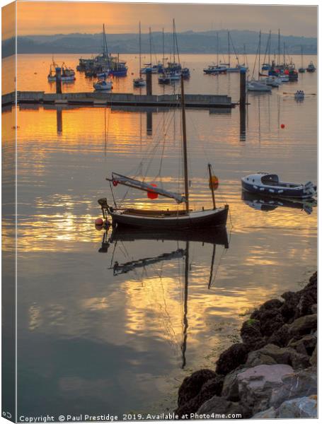 Serenity of Brixham Harbour Canvas Print by Paul F Prestidge