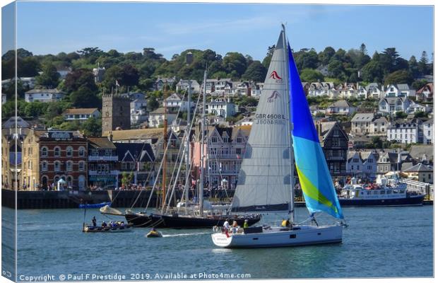 Sailing into Dartmouth Canvas Print by Paul F Prestidge