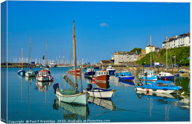 Brixham Harbour in July                            Canvas Print by Paul F Prestidge