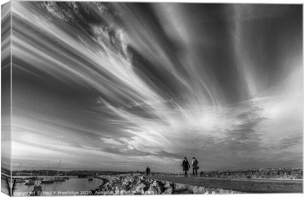 An amazing sky at Brixham Canvas Print by Paul F Prestidge