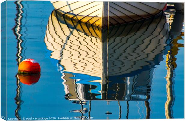 Boat and Buoy Reflection Canvas Print by Paul F Prestidge