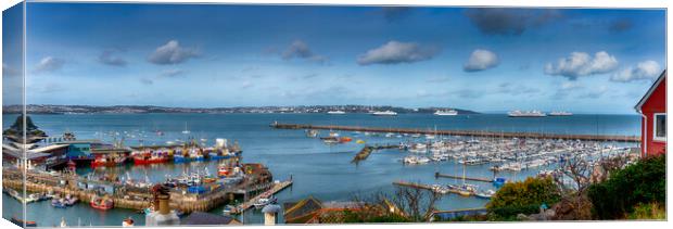 Cruise Ships in the Bay Panorama Canvas Print by Paul F Prestidge