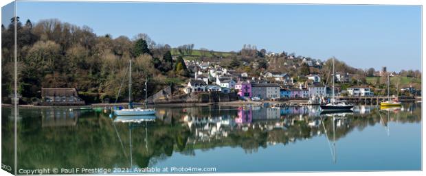 Dittisham, Dartmouth Panorama Canvas Print by Paul F Prestidge