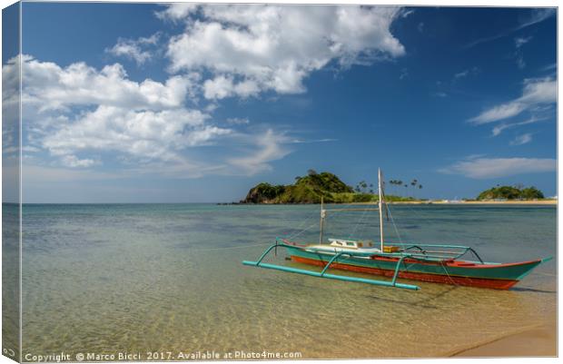 Filipino boat in Palawan Canvas Print by Marco Bicci