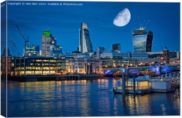 London City & Thames River Skyline  Canvas Print by Alan Barr