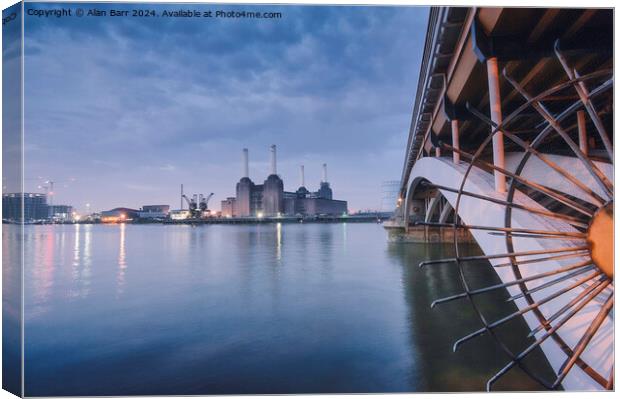 Early morning at Battersea Power Station in London Canvas Print by Alan Barr