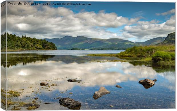 Derwentwater in the Lake District, Cumbria Canvas Print by Alan Barr
