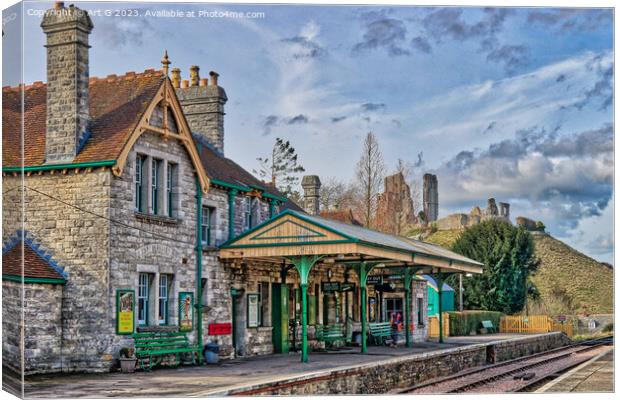 Corfe Castle Railway Station Canvas Print by Art G