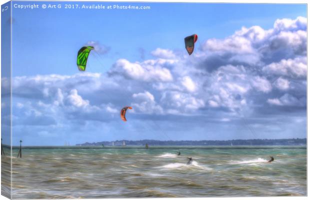 Surfing the Solent Canvas Print by Art G