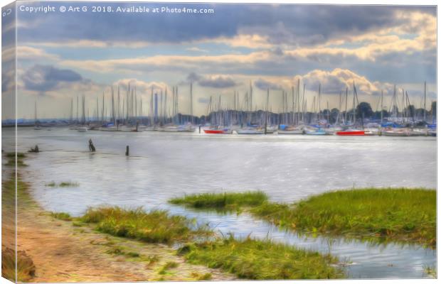 Low Tide on the Hamble Canvas Print by Art G